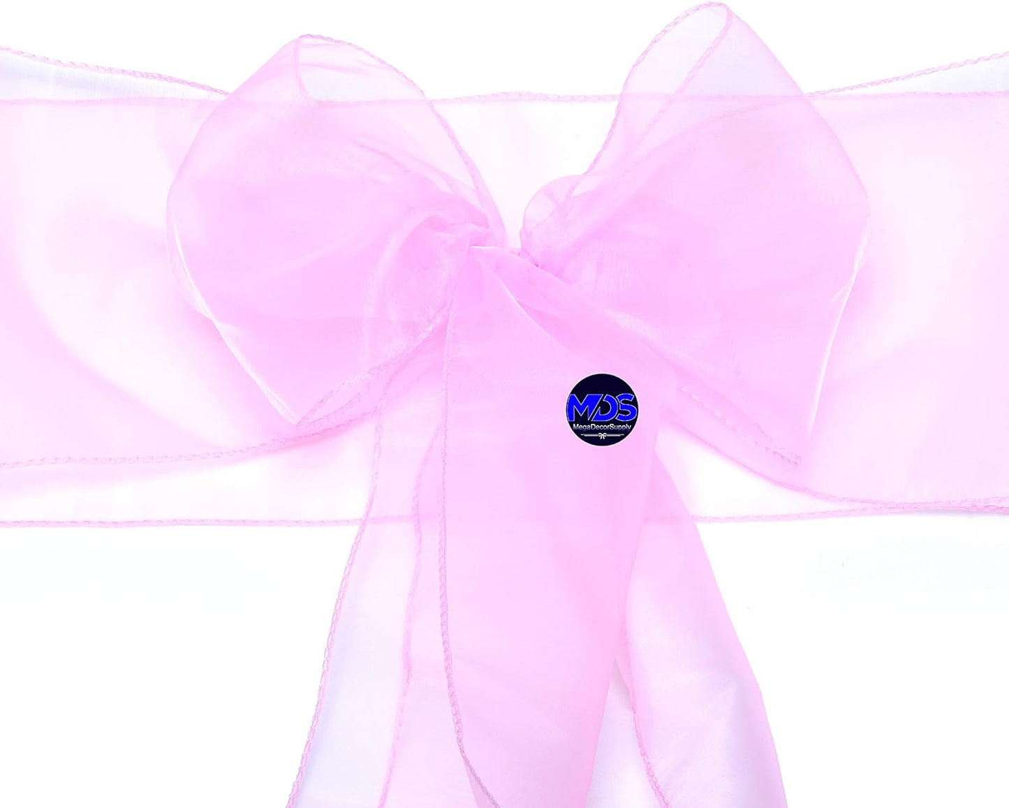 MDS Pack of 300 PCS Organza Chair Sashes Wider Dining Chair Bows Ribbon Tie Back for Wedding Party Birthday Bridal Shower Reception Event Banquet Home Chair Cover Decoration - Pink