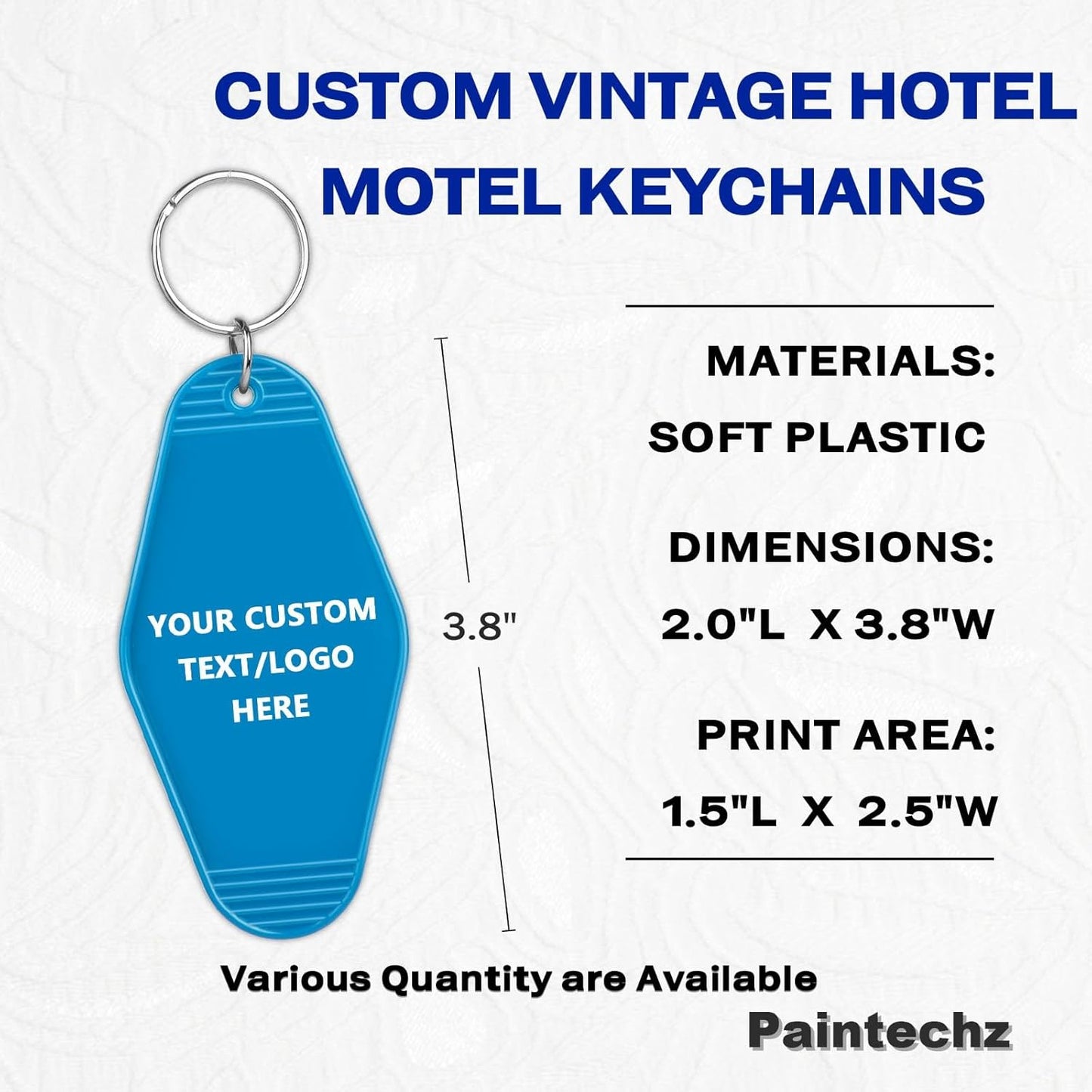 Custom Vintage Hotel Motel Keychains 700 Pack, Personalized Logo, Text Bulk - Perfect for Tradeshows, Campaign Gifts - Customizable Key Tags