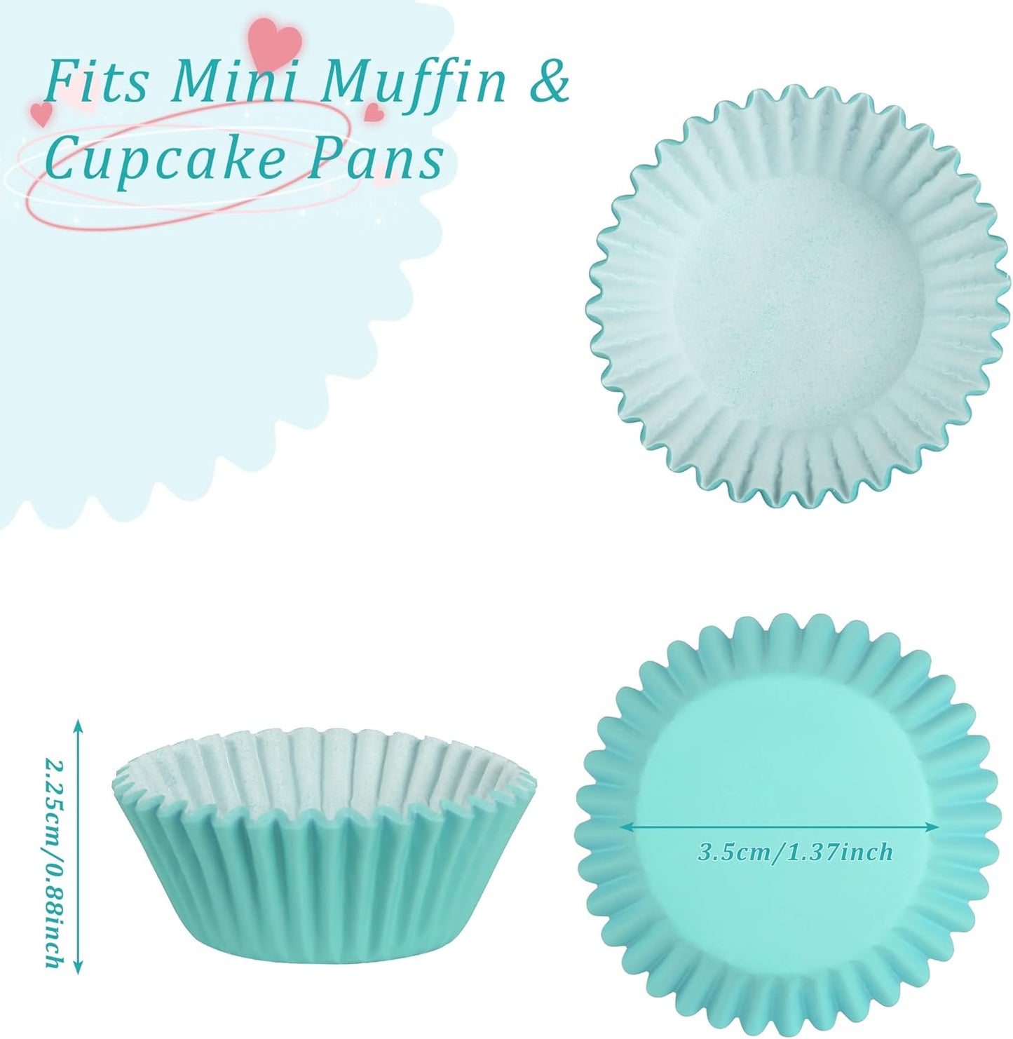 1.4 inch 1000-Count Mini Cupcake Liners Bright Colorful Muffin Baking Cups, Odorless,Baking Paper Cups for Baking Candy Cooking，Upgraded & Food Grade Grease-Proof Paper (Rainbow, 1.4Inch)