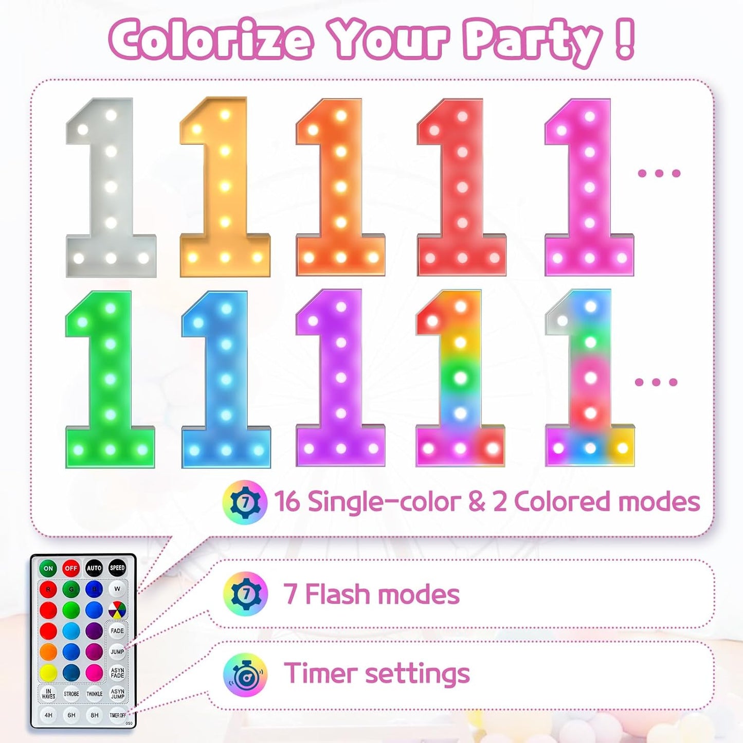 Marquee Numbers 18th-Birthday Decoration: Colorful 3FT Large Light Up 18 Year Old Birthday Decorations Anniversary Backdrop for Boys Girls Cardboard Sign 18 Colors Number 18 Mosaic Balloon Frame