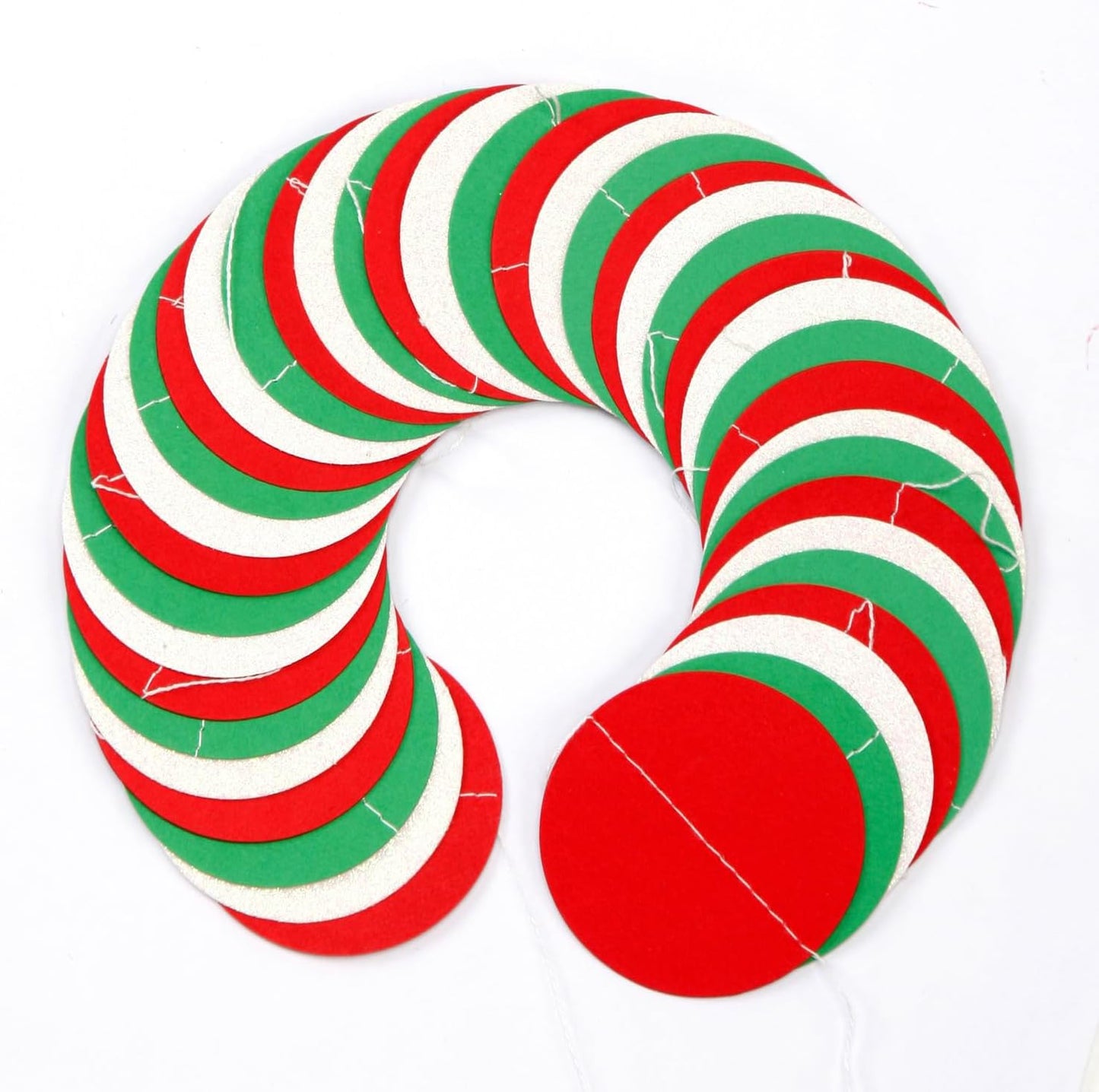 Red-Green White Christmas Party-Decorations Streamers - 52Ft Hanging Mexico Italian Paper Garland Banner,Italy Fiesta Mexican Birthday Wedding Baby Shower Supplies Backdrop Decor Hugtmr