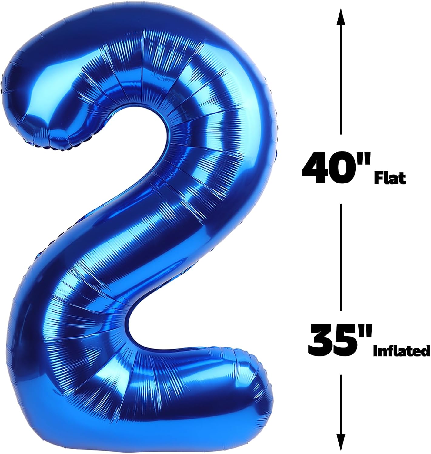 40 Inch Big Blue Number 2 Balloon Birthday Decoration, Number 2 Helium Balloon 12 20 22 23 24 26 28 32 42 Celebration, Boy Girl Baby Anniversary Party Graduations Supplies Decorations