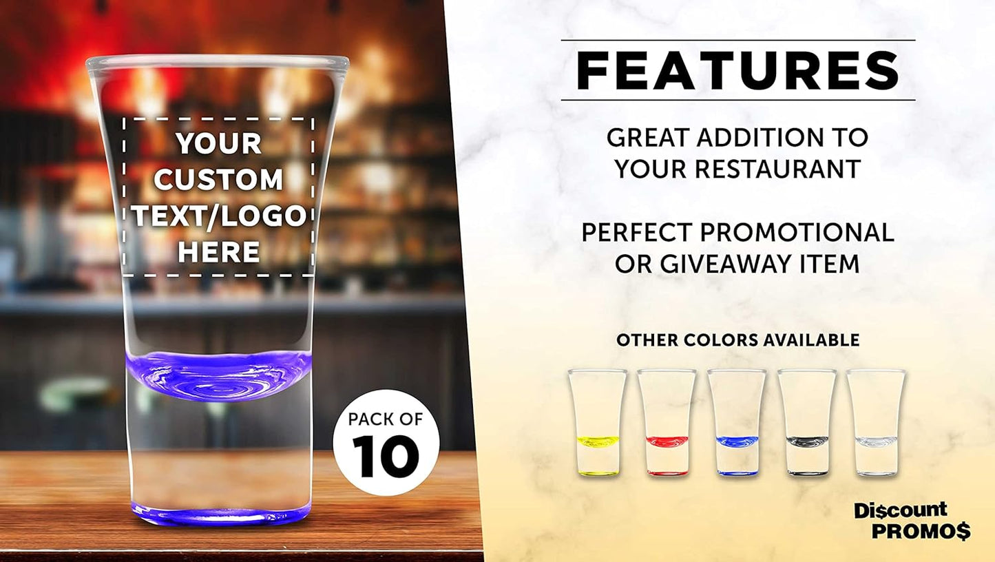 Custom 2 oz. Lord Shooter Etched Shot Glasses, 10 pack, Personalized Text, Logo, 21st Birthday Party, Lounge Glassware, Purple
