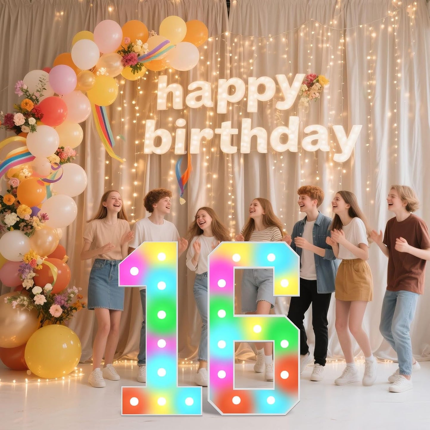 Ledido 4FT Marquee Light Up Numbers, 34 Colors Changing Marquee Numbers 4 Feet Tall with Remote, Big Numbers for Party Wedding Graduation Birthday Decoratoons, Large Light Up Number 1