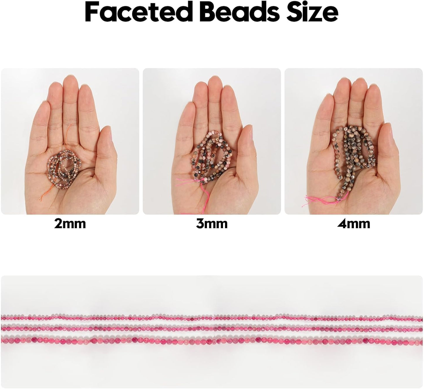 Song Xi 120pcs 3mm Natural Blackpoint Moonstone Gemstone Beads Faceted Round Loose Stone Beads for Jewelry Making