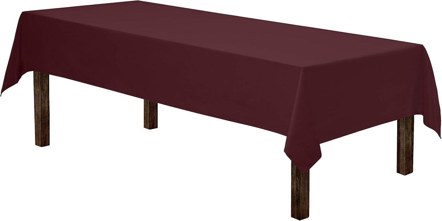 Gee Di Moda Rectangle Tablecloth - 60 x 84 Inch Burgundy Table Cloth for 5 Foot Rectangle Table - Heavy Duty Washable Fabric - for 5 Ft Buffet Table, Holiday Party, Dinner, Wedding & Baby Shower