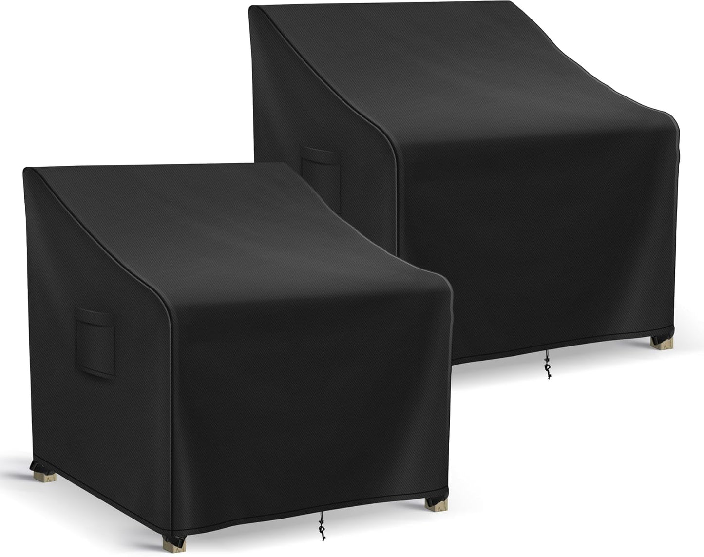 Patio Furniture Covers Waterproof for Chairs, Lawn Outdoor Chair Covers 2 Pack, Patio Chair Covers for Outdoor Furniture Fits up to 36W x 37D x 36H inches, Black
