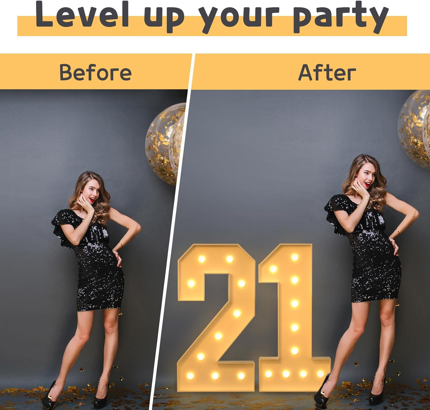 imprsv 4FT Marquee Numbers,DIY Light Up Numbers for 50th Birthday Decorations, Party Party Decorations,Anniversary Party Decor,Mosaic Number for Balloons Number 5,Pre-Cut Foam Board Kit