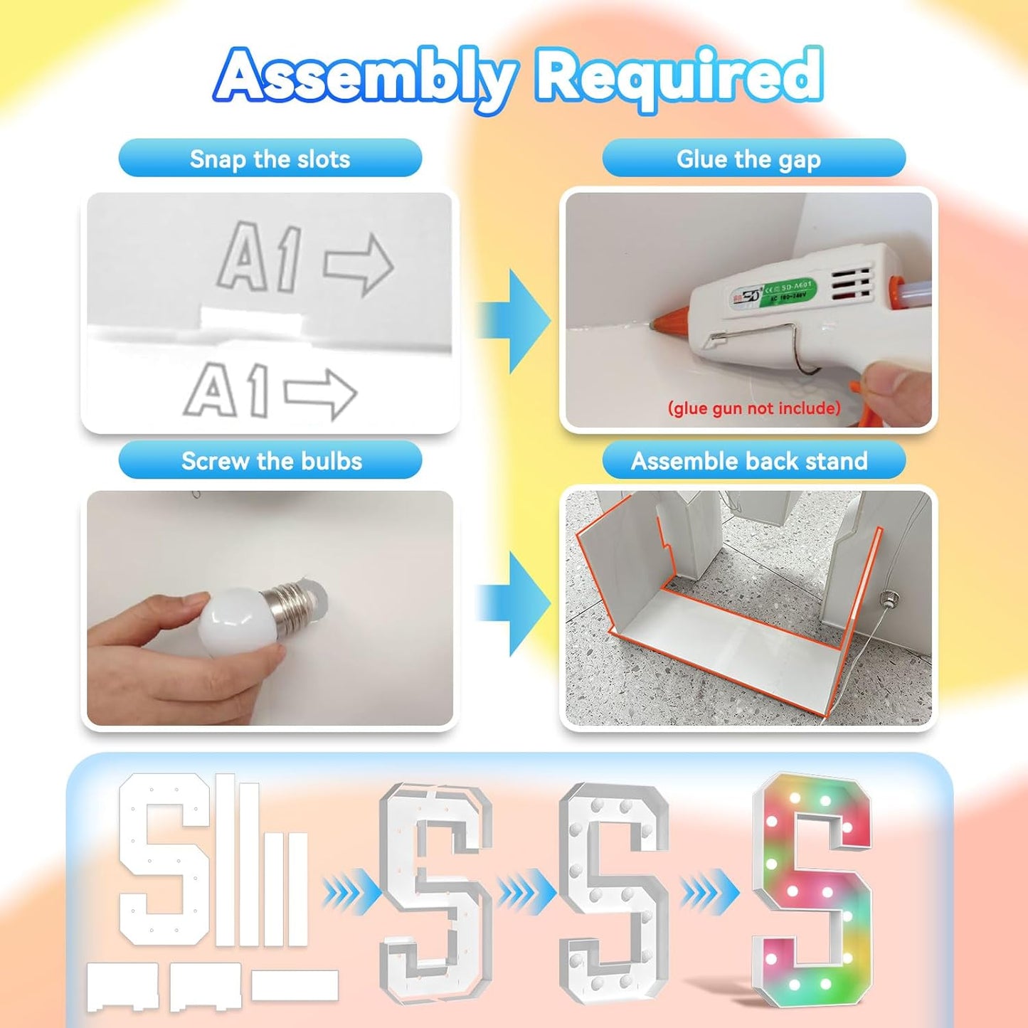 Ledido 4FT Marquee Light Up Letters, 34 Colors Changing Marquee Letter 4 Feet Tall with Remote, Big Letters for Party Wedding Graduation Birthday Decorations, Large Light Up Letter T