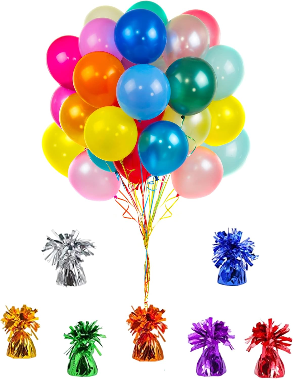 Metallic Balloon Weights, Birthday Party Favors, Novelty and Gag Gifts, 5.5" Inches, 12-Pack (Green)