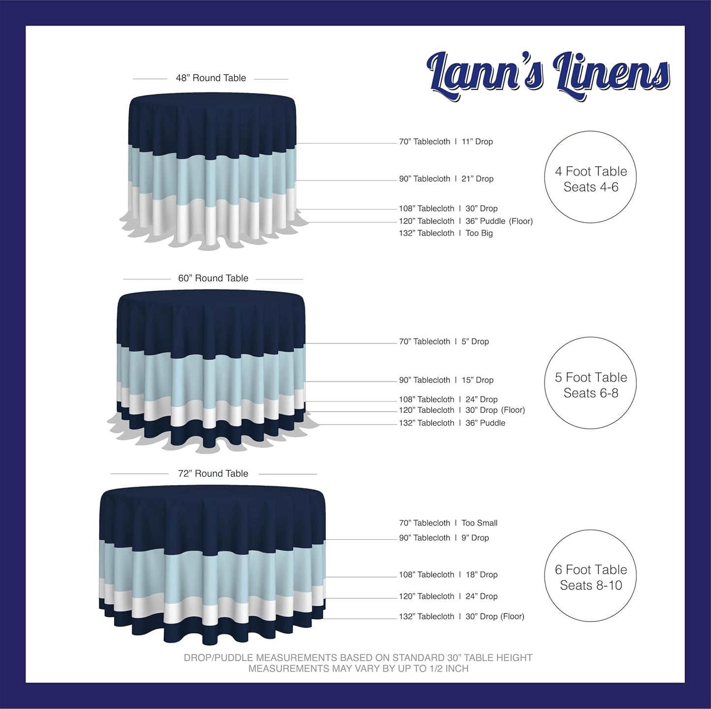 Lann's Linens - 10 Premium 120" Round Tablecloths for Wedding/Banquet/Restaurant - Polyester Fabric Table Cloths - White