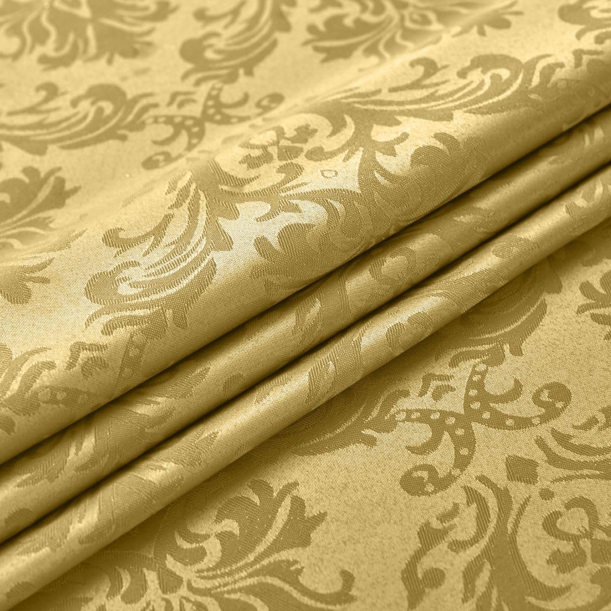 SASTYBALE Rectangle Jacquard Tablecloth - 60 x 102 Inch Spill Proof Wrinkle Resistant Damask Table Cloth, Soft Polyester Oblong Table Cover for Kitchen Parties Farmhouse, Gold