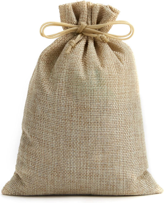 Tendwarm 50 Pcs 5.9x7.8 Inch Burlap Gift Bags with Drawstring Linen Jewelry Bag for Wedding Party Favors