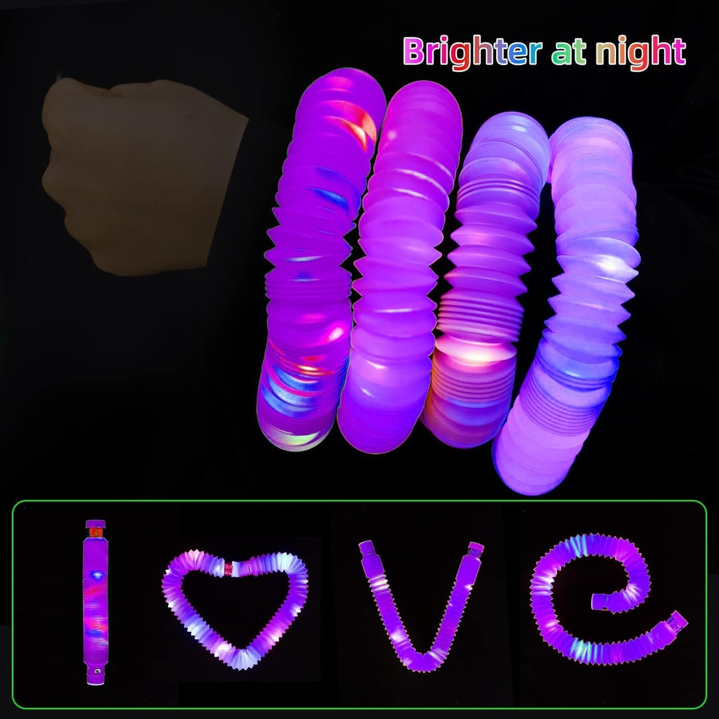 Pink 6 Pack Light Up Party Favors Supplies,Bulk Glow Sticks Bracelet,Necklace Accessories for Kids,Birthday Return Gifts Treats,Easter Basket Goodie Bag Stuffer Fillers for Boys Girls
