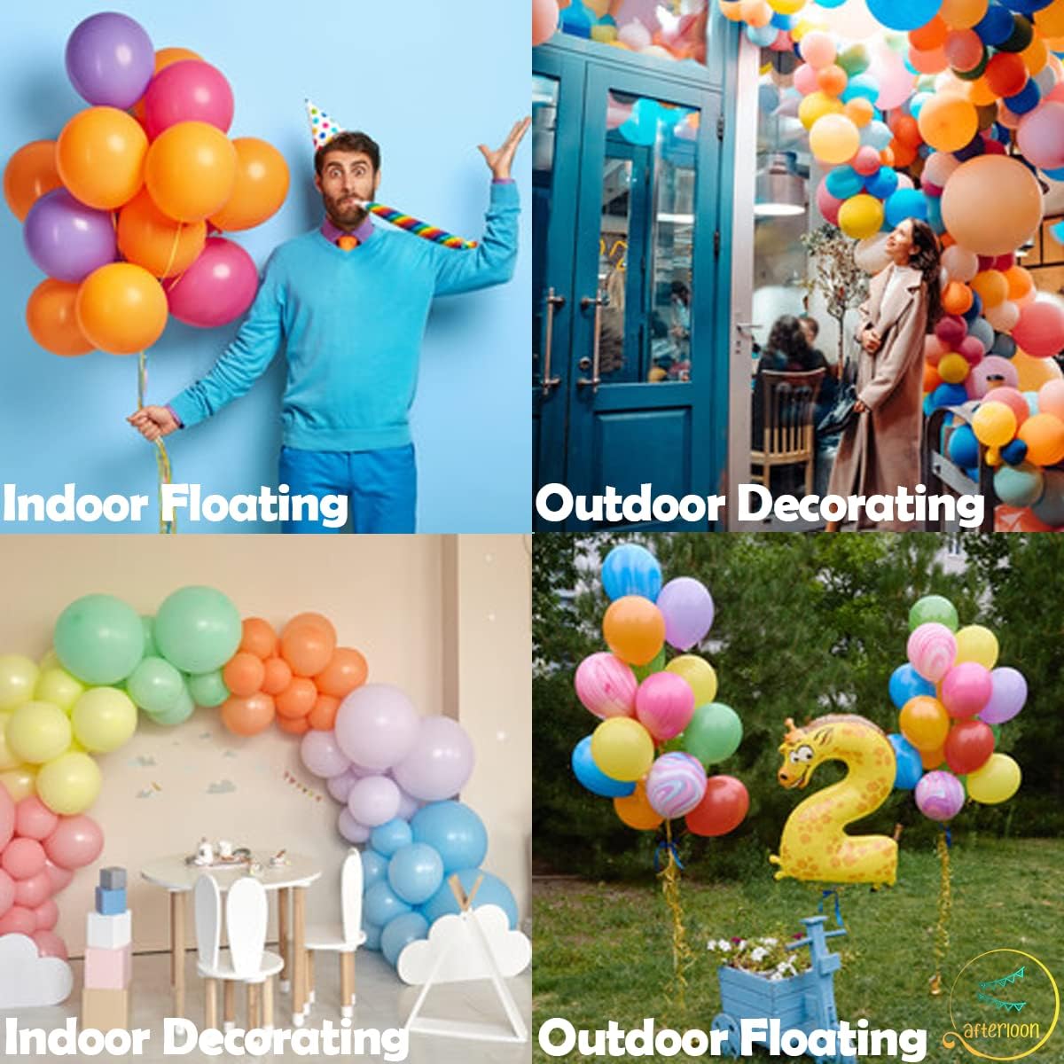 AFTERLOON® Biodegradable Balloons 24 pcs Pearlized Lavender 10 Inch, Pearlescent Thickened Extra Strong Natural Latex Helium Float, Colorful Bulk Color ballon Globos Para Decoration De Fiestas Kids