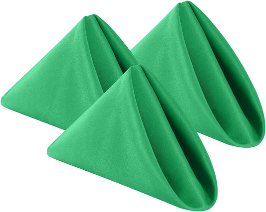 Cupuamon Cloth Napkins 20x20 inch Washable Polyester Dinner Napkins Soft Table Napkins for Wedding Party Dining Banquet(Emerald,25PCS)