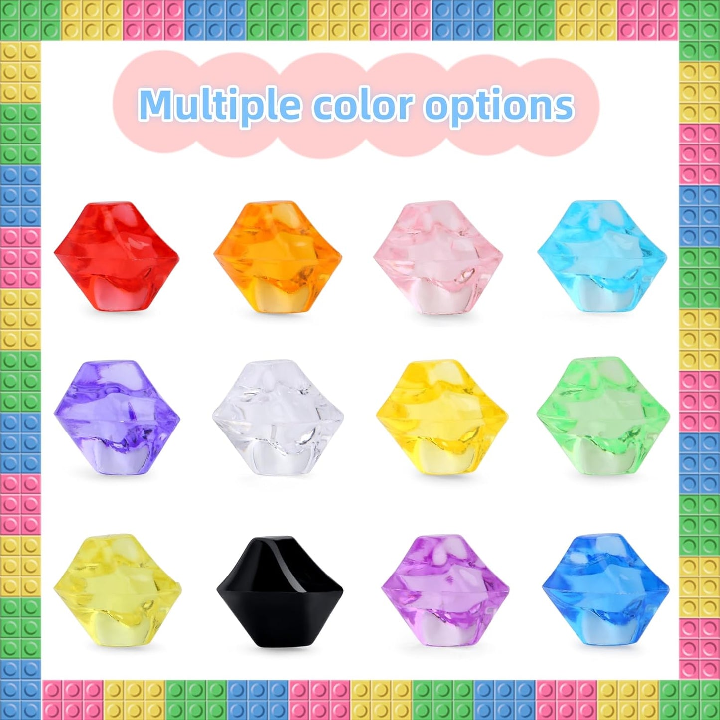 YATOJUZI 500pcs Fake Ice Cubes Green Acrylic Crushed Rocks Vase Fillers Plastic Diamonds Gems for DIY Party Wedding Centerpiece Table Scatter Prop Display 0.5" (Only Green)