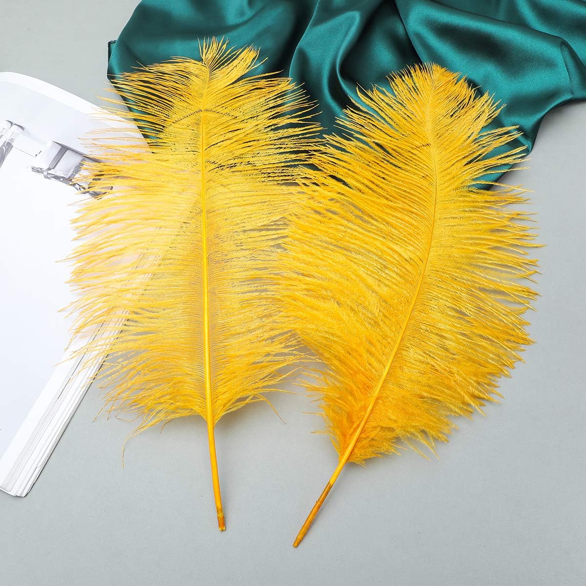 24pcs Natural Luxury Gold Ostrich Feathers 10-12inch (25-30cm) for Wedding Party Centerpieces，Flower Arrangement and Home Decoration.
