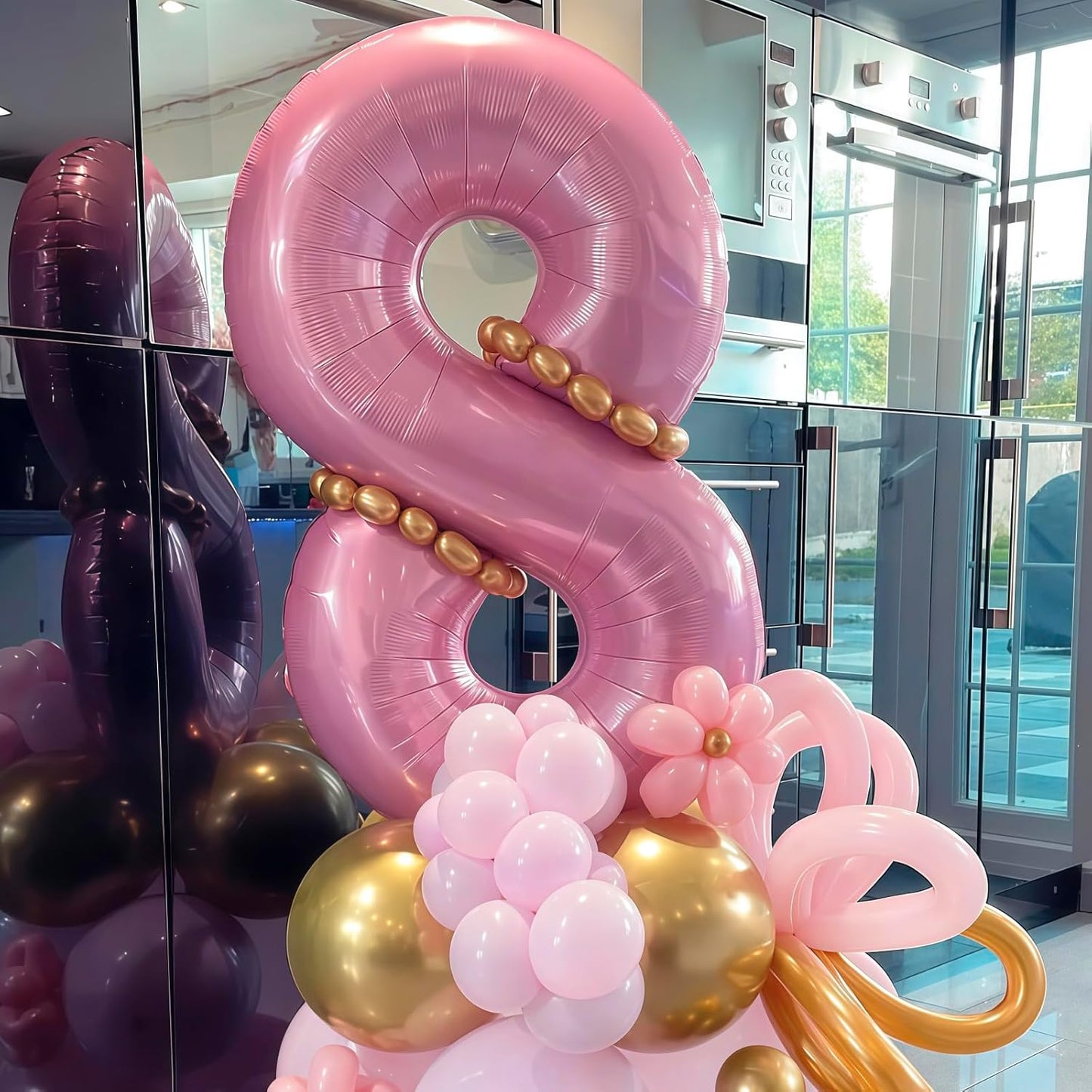 Pastel Pink 9 Balloon, Light Pink 9 Balloons Number,40 Inch Helium Foil Mylar Number 9 Balloon for Birthday Party