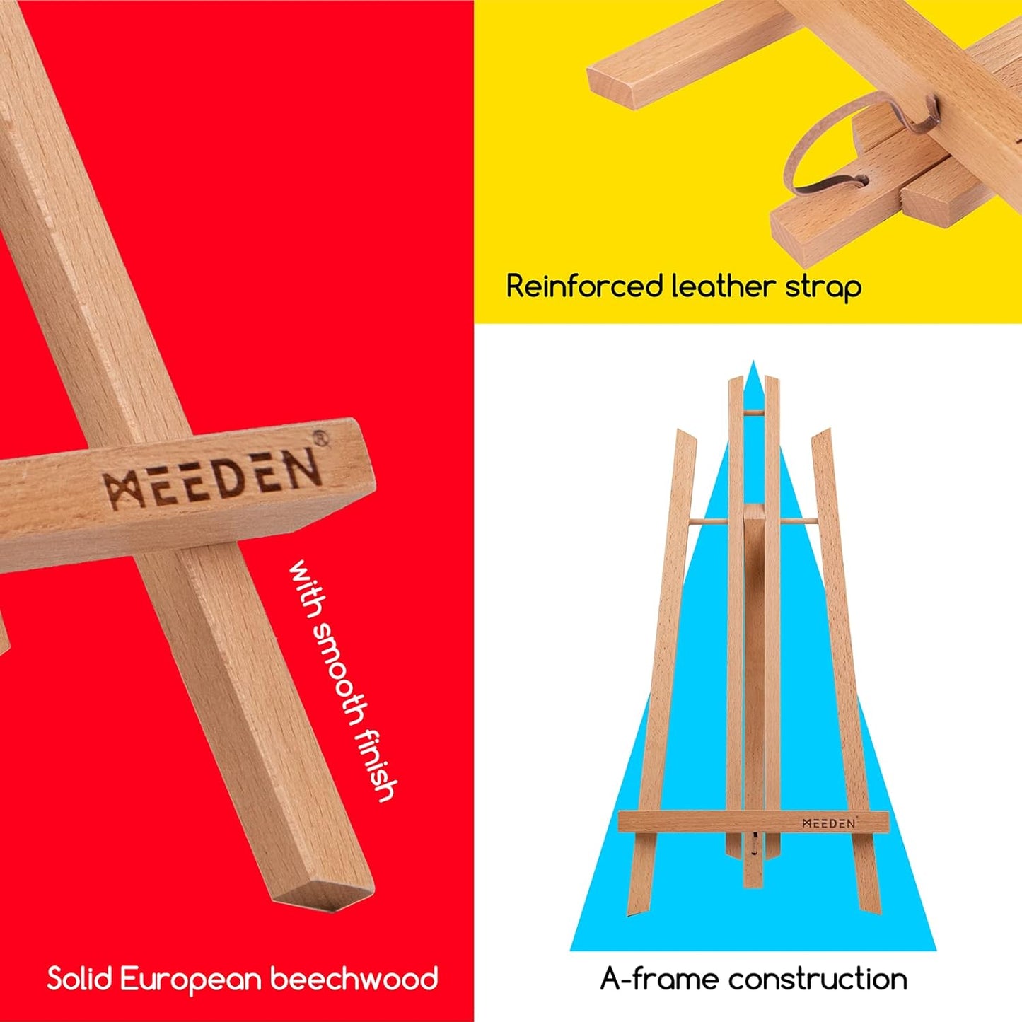 MEEDEN 6 Pack 20 Inch Art Beech Wooden Tabletop Easel for Sign Painting - Small Canvas Stand for Kids Adults