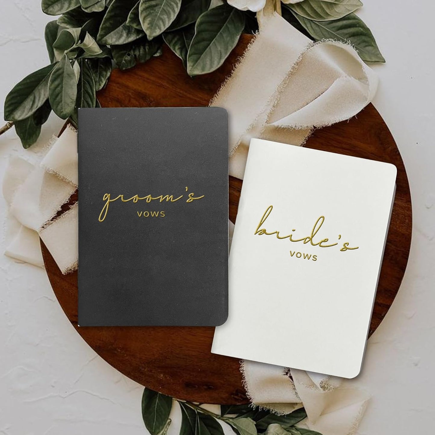Vow Books His and Hers Wedding Vow Books Bride and Groom Vow Books Wedding Essentials Wedding Accessories(XZ-GB-Black)