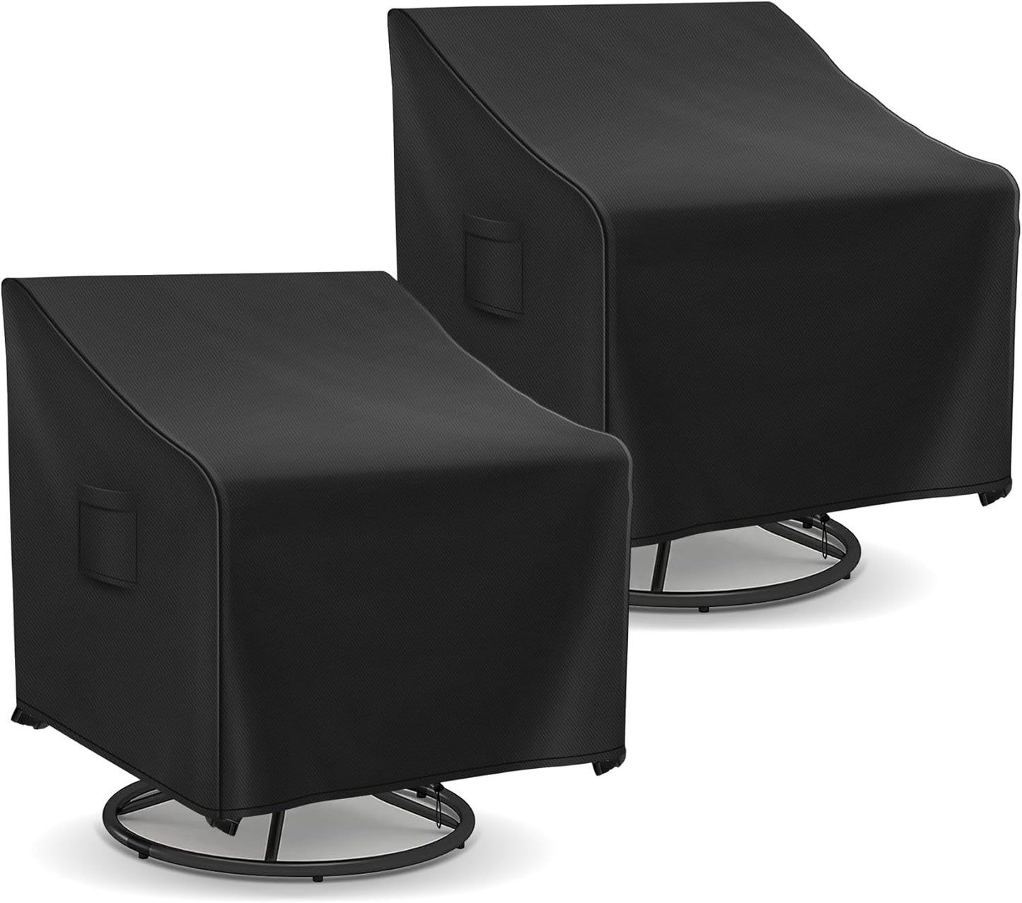 Outdoor Swivel Chair Covers Waterproof, Outdoor Rocking Chair Covers 2 Pack, Patio Chair Covers for Outdoor Furniture Fits up to 30W x 34D x 38.5H inches, Black