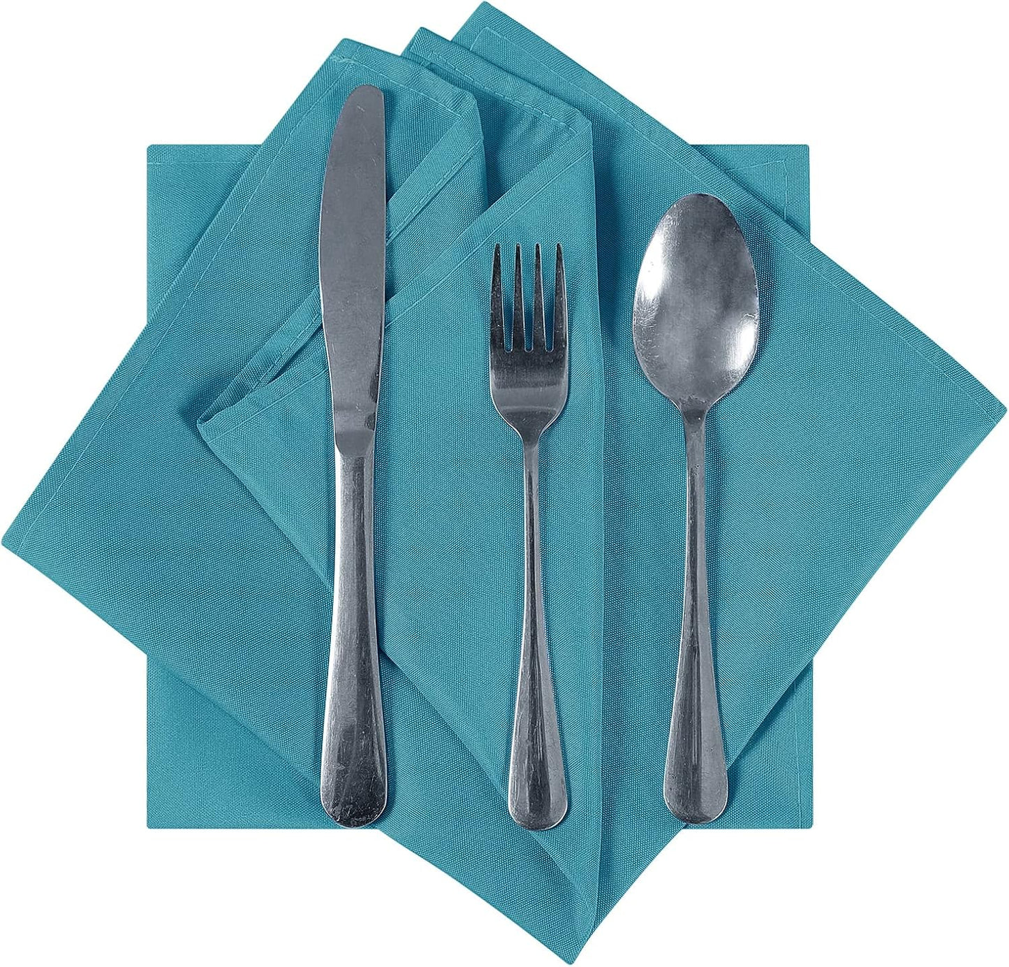 Cloth Napkins 20x20 inch Washable Polyester Dinner Napkins Soft Table Napkins for Wedding Party Dining Banquet(Caribbean Blue,12PCS)