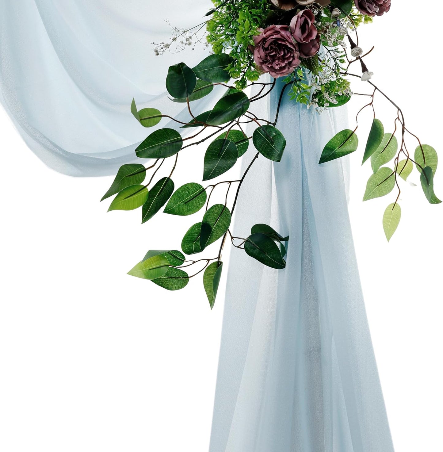 VDS Pack of 1 Panel (30 Inch X 20 Feet) Wedding Arch Draping Fabric Sheer Chiffon Fabric Drapery for Wedding Ceremony Reception Swag Backdrop Canopy Chuppah ARBO Altars Decoration (Baby Blue)