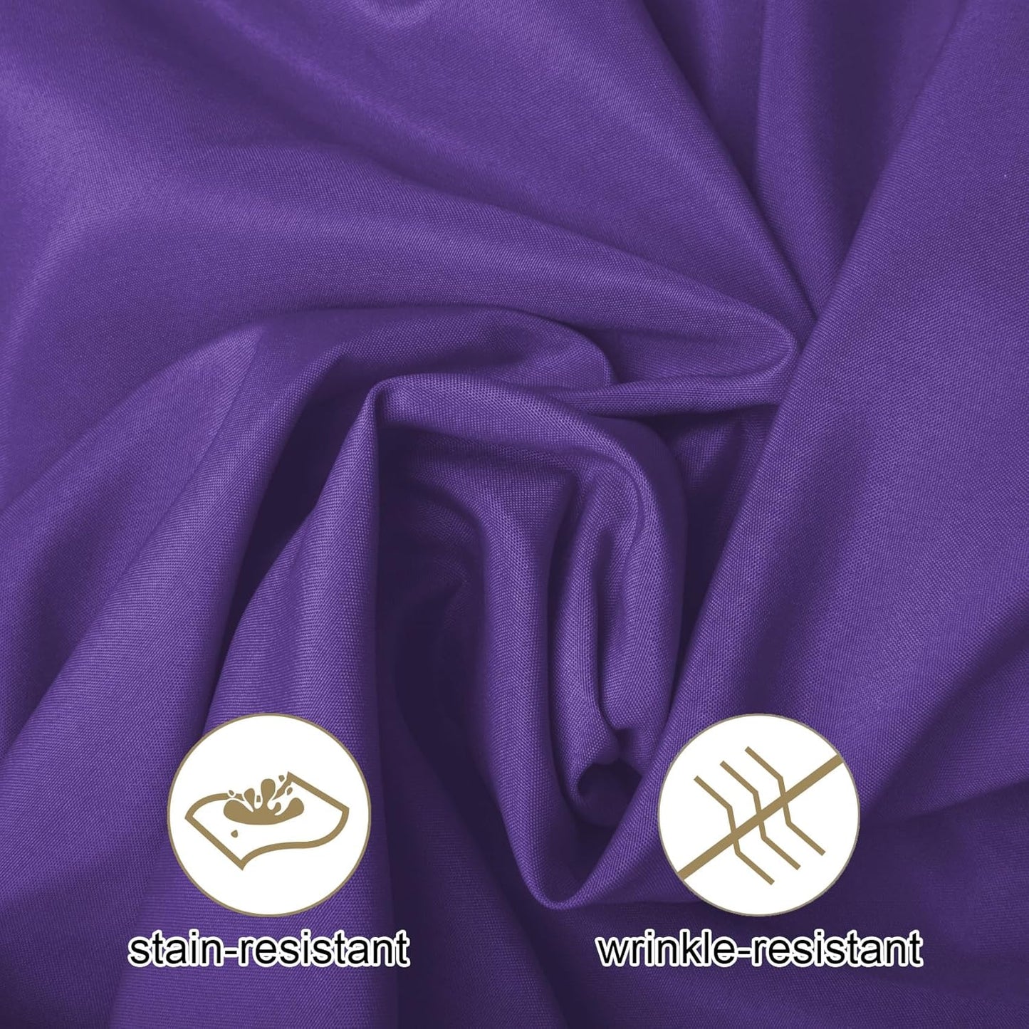 Ascoza 2pack 132 Inch Purple Round Tablecloth in Washable Polyester Fabric for Wedding/Banquet/Restaurant/Parties