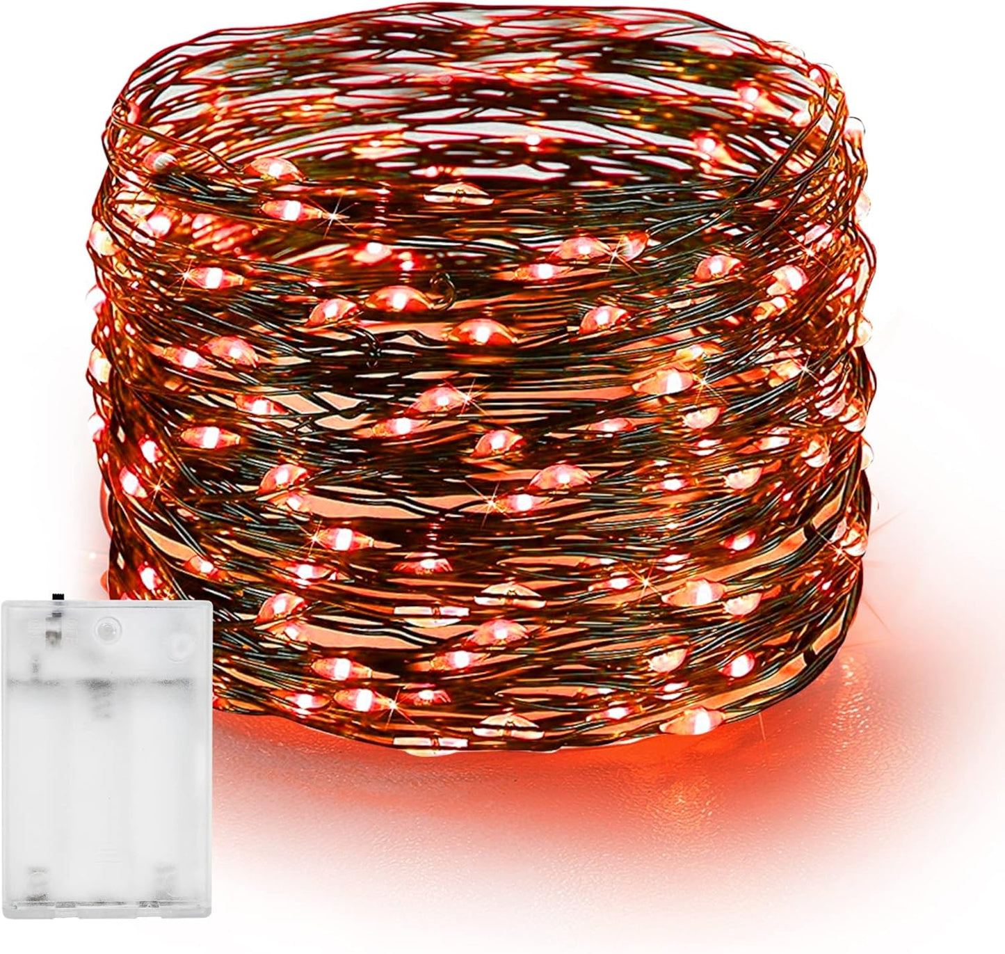 Dazzle Bright Halloween Fairy String Lights, 20 FT 60 LED Copper Wire Battery Operated Waterproof Lights, Halloween Decorations for Indoor Home Outdoor Garden Patio Yard Party Decor (Orange)