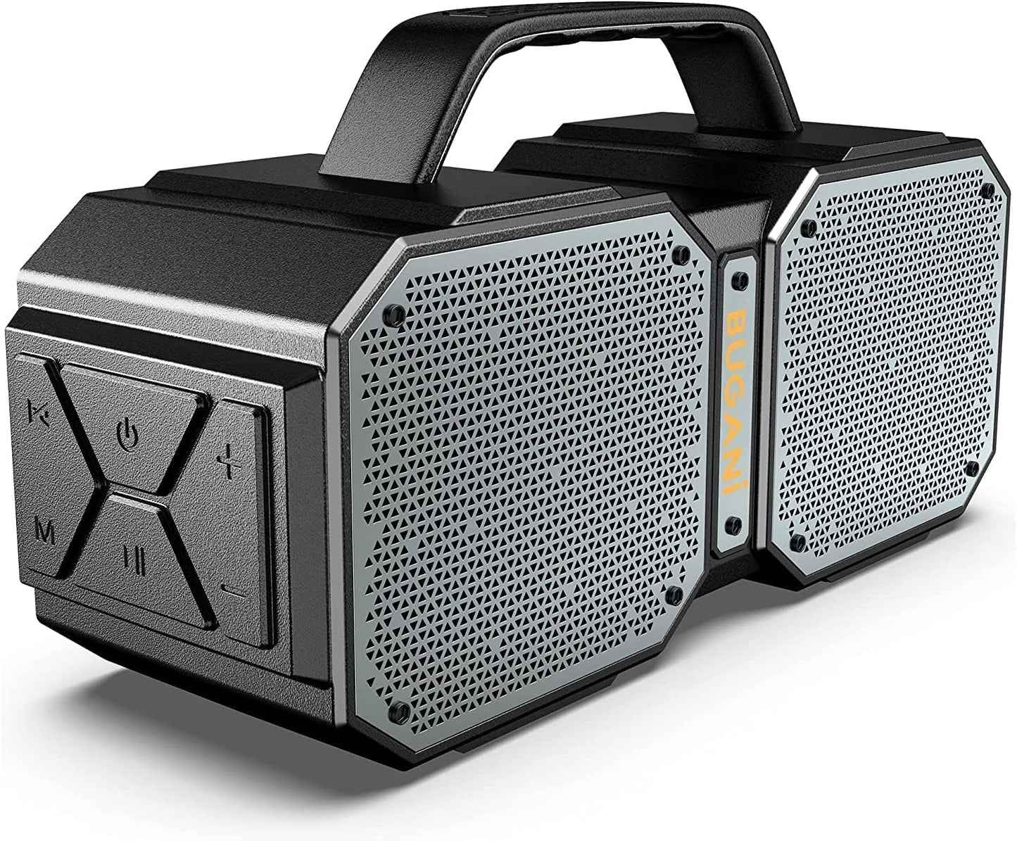 BUGANI Shock Bluetooth Speaker, Portable Bluetooth 5.3, Waterproof Design, 60W High Power Output, Outdoor Speaker, Black (New Model)