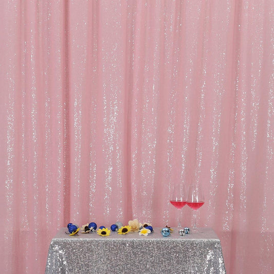Poise3EHome 6FT x 8FT Pink Sequin Backdrop Photography Backdrop Curtain for Party Decoration, Pink