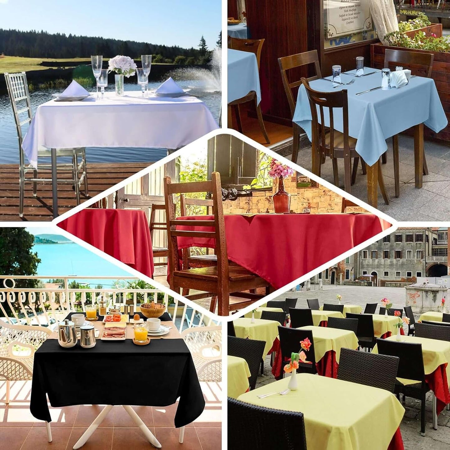 Efavormart 54x54 Pink Wholesale Linens Seamless Polyester Square Linen Tablecloth for Wedding Banquet Party Restaurant