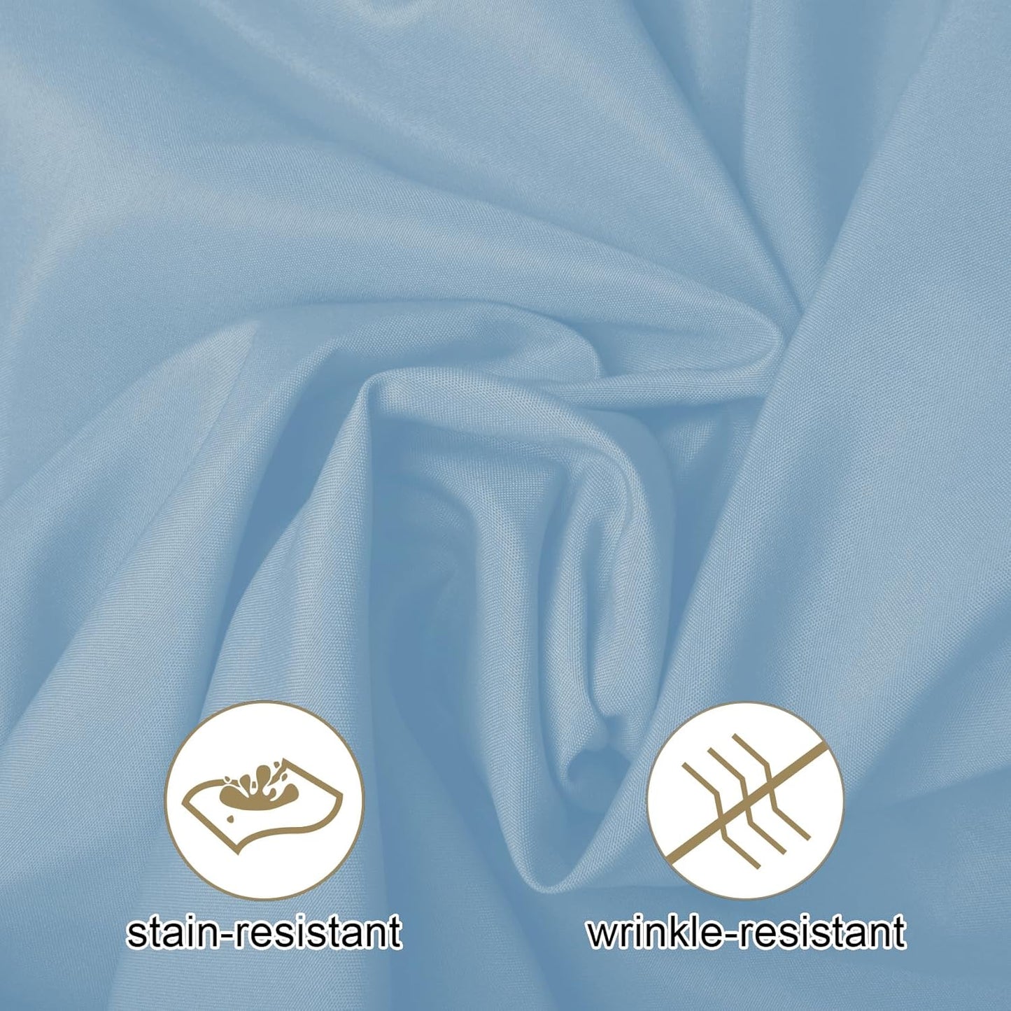 Ascoza 2pack 132 Inch Blue Mist Round Tablecloth in Washable Polyester Fabric for Wedding/Banquet/Restaurant/Parties
