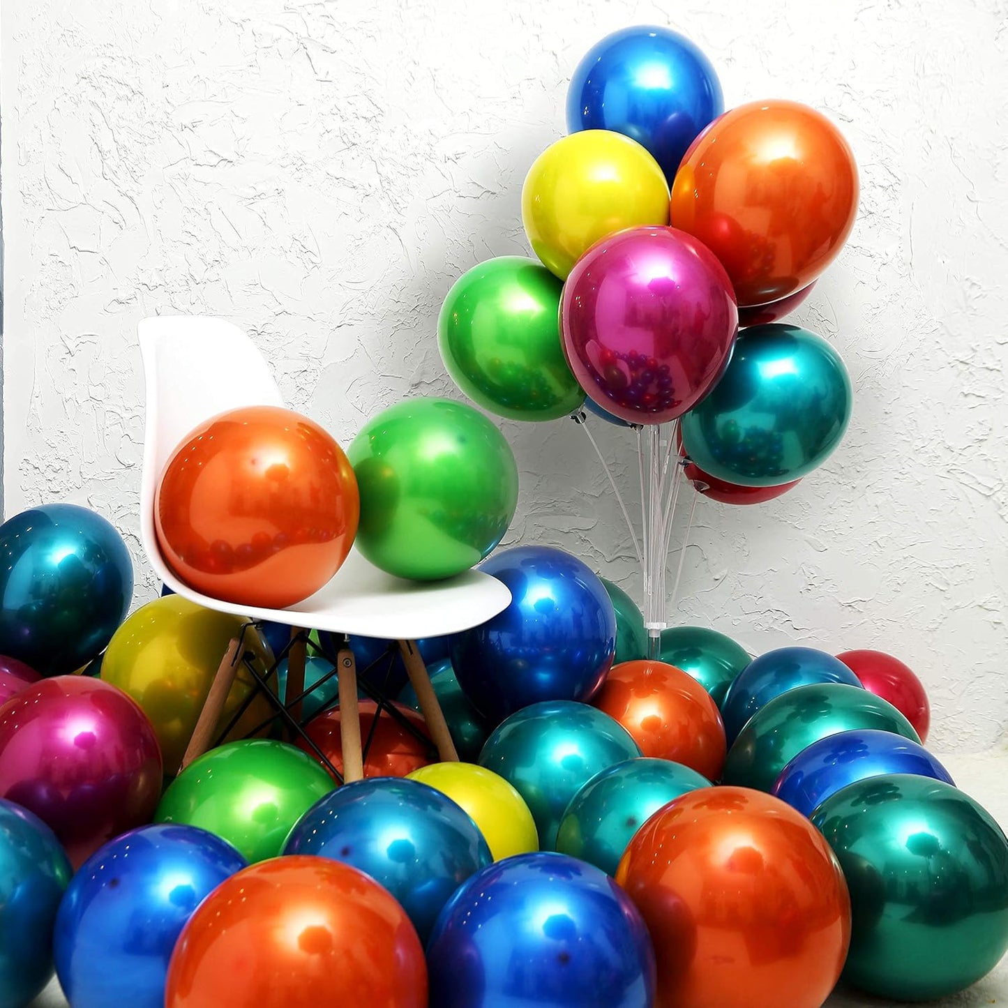 Metallic Red Balloong 50pcs 12 inches Hot Pink Balloons double layer Hot Pink balloons are more durable suitable for wedding birthday party balloon decorations