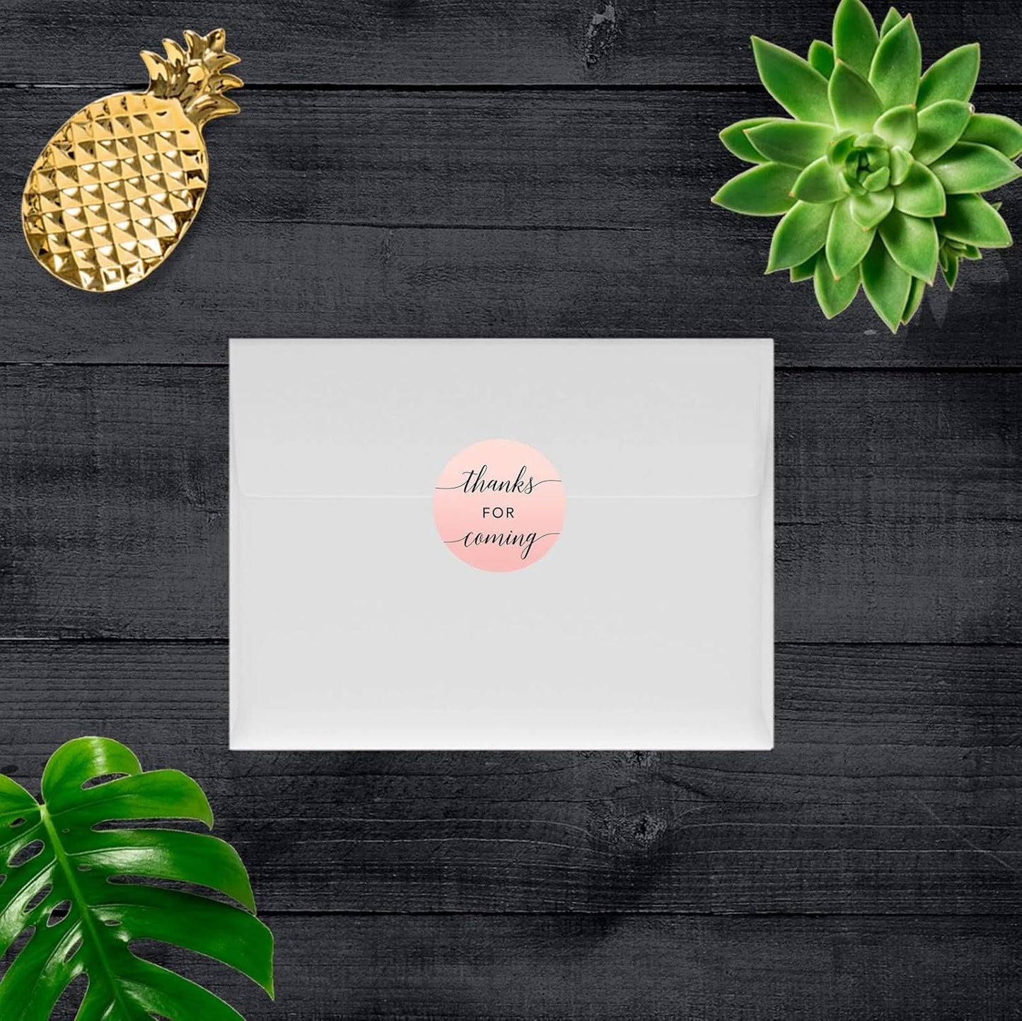 Andaz Press Blush Pink Rose Elegant Party Collection, Small Round Circle Label Stickers, Fits Kisses Chocolates, Thanks for Coming!, 240-Pack, Favors Decor Envelope Seals