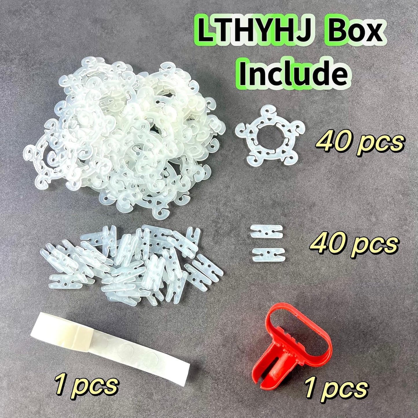 80 Balloon Clips and 100 Dots Glue Points and a Tie, Connector, for wedding, parties, etc. Arch tool