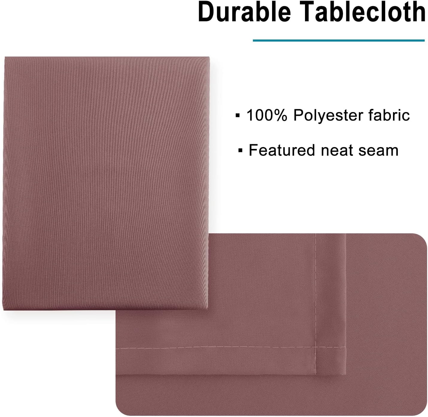 Hiasan Dusty Rose Rectangle Tablecloth - Waterproof Spillproof and Wrinkle Resistant Washable Polyester Table Cloth for Dining Party, 60 x 84 inch