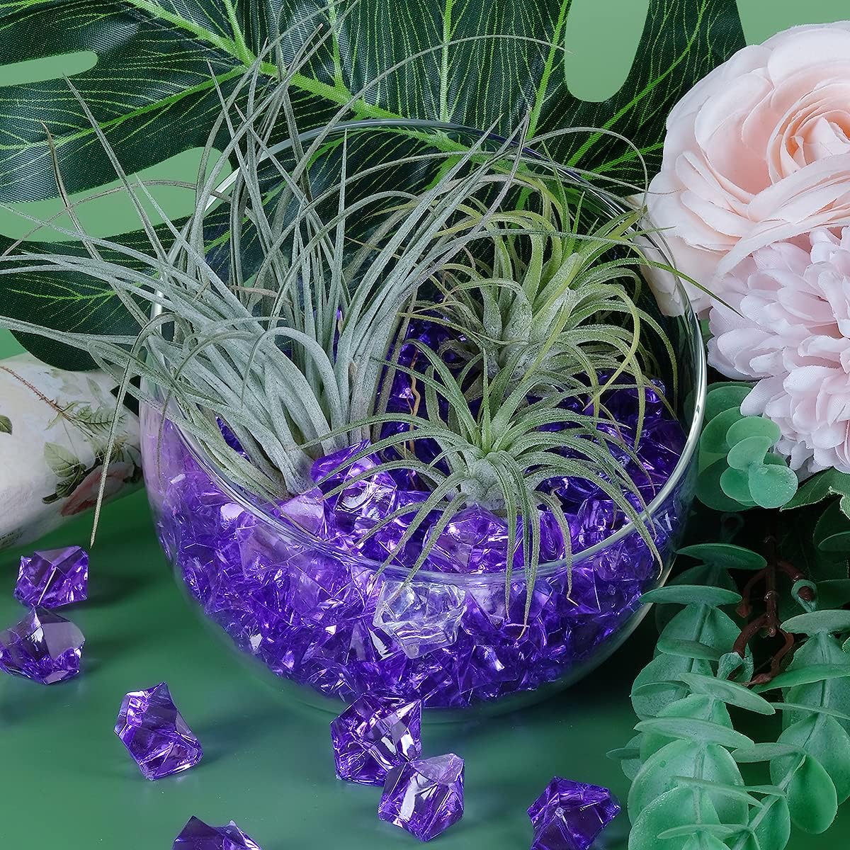 Acrylic Crushed Ice Rocks, Babenest 150 PCS Fake Crystals Plastic Ice Cubes Diamonds Gems for Vase Fillers, Home Decoration, Table Scatter, Event, Wedding, Arts & Crafts (Purple)