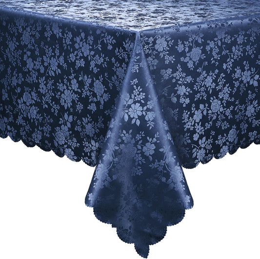 Smiry Rectangle Table Cloth, Waterproof Heavy Duty Vinyl Tablecloths, Wipeable Washable Table Cover for Kitchen and Dining Room (Navy Blue, 54" X 78")