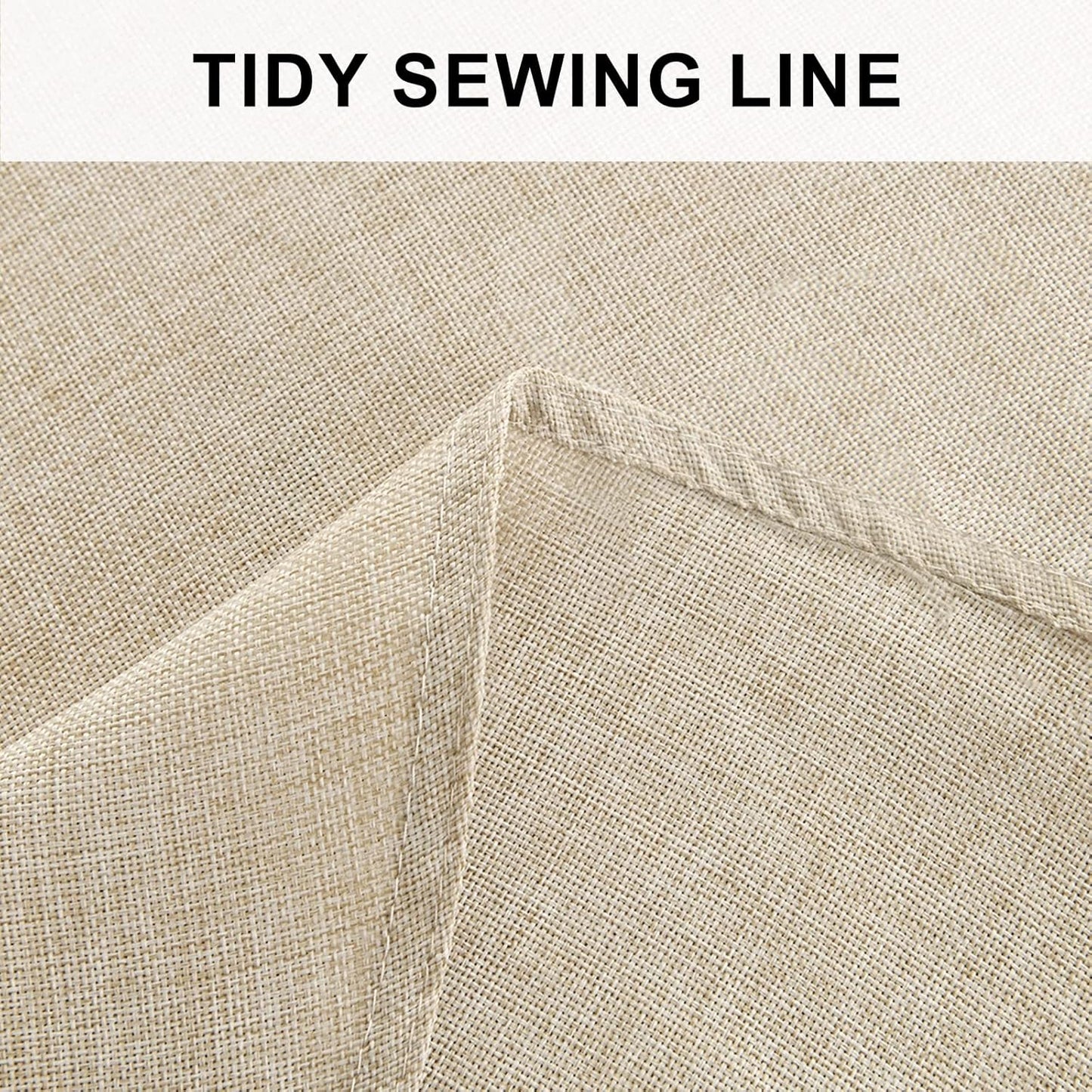 Hiasan Round Linen Tablecloth 60 Inch - Table Cloth Round Tablecloth Wrinkle and Stain Resistant Washable Polyester Fabric for Dining Room Kitchen Party, Beige