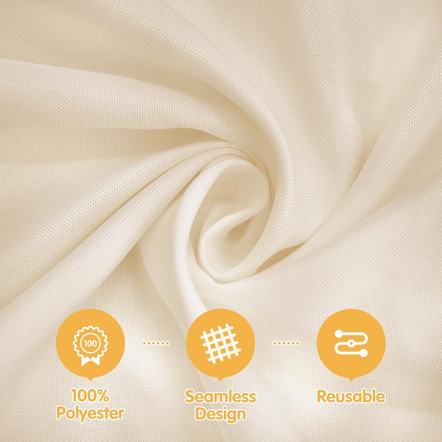 BRILLMAX 6 Pack Beige Tablecloths 70 x 120 Inch for 6ft or 8ft Rectangle Tables - Rectangular Bulk Linen Polyester Fabric Washable Cloth Cover for Wedding Reception Banquet Birthday Party