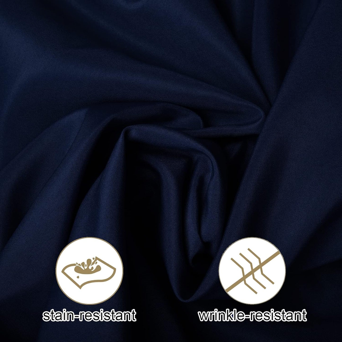 Ascoza 2pack 132 Inch Navy Round Tablecloth in Washable Polyester Fabric for Wedding/Banquet/Restaurant/Parties…
