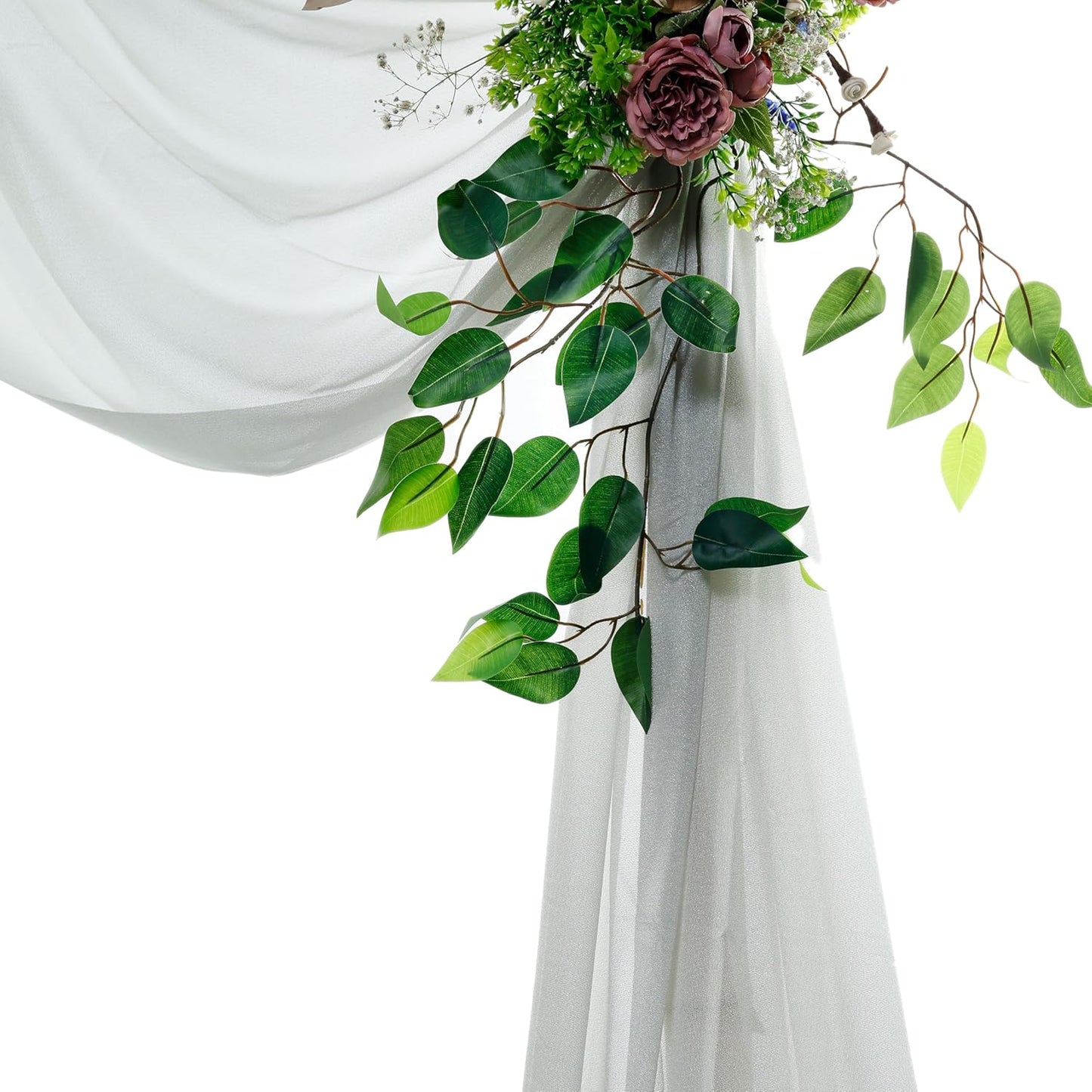 VDS Pack of 1 Panel (30 Inch X 50 Feet) Wedding Arch Draping Fabric Sheer Chiffon Fabric Drapery for Wedding Ceremony Reception Swag Backdrop Canopy Chuppah ARBO Altars Decoration (Grey)