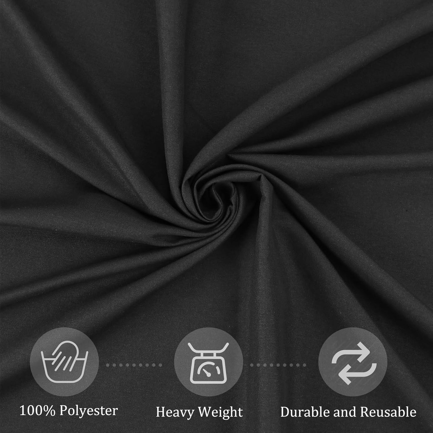 8 Pack Premium Round Tablecloth 120 Inch Round Table Covers Washable Polyester Fabric Round Table Clothes for Wedding Party Reception Banquet Buffet Restaurant (Black, 120 Inch)