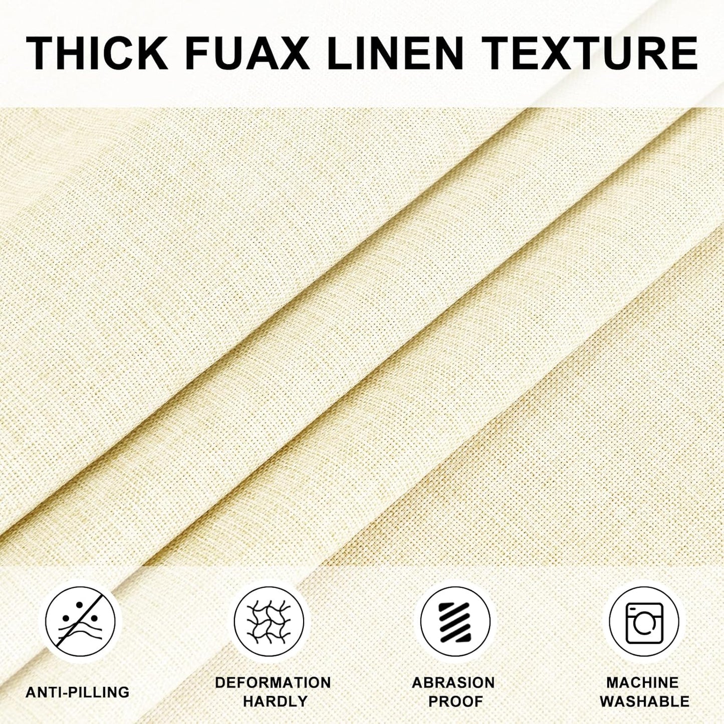 Hiasan Linen Tablecloth 90 Inch Round - Wrinkle and Stain Resistant Washable Polyester Fabric Table Cloth for Dining Room Kitchen Party, Champagne