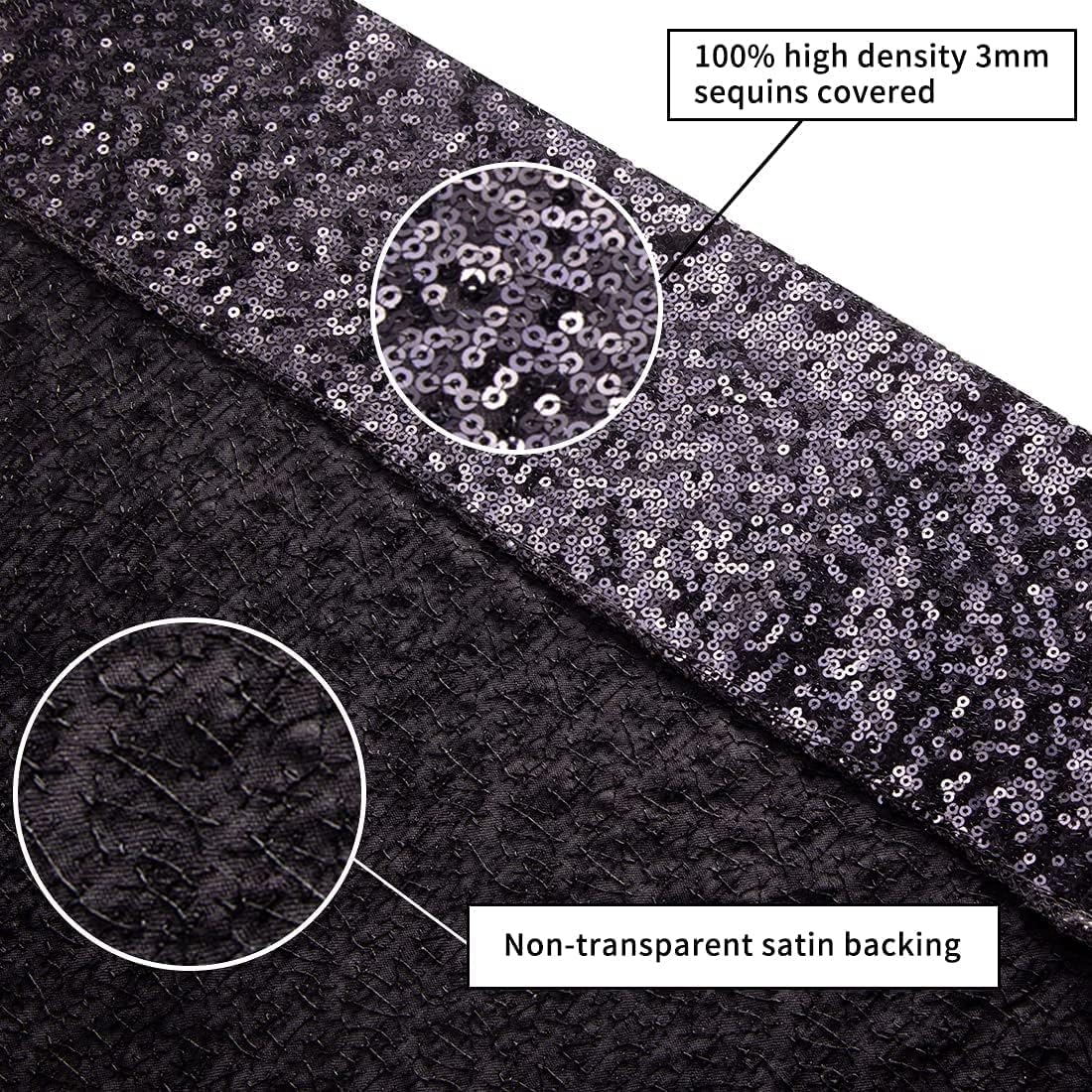 Poise3EHome 5Ft x 7Ft Black Sequin Backdrop, Glitter Thick Sequin Background Drapes Sequence Xmas Thanksgiving Backdrop for Wedding Party Holiday Festival Decor