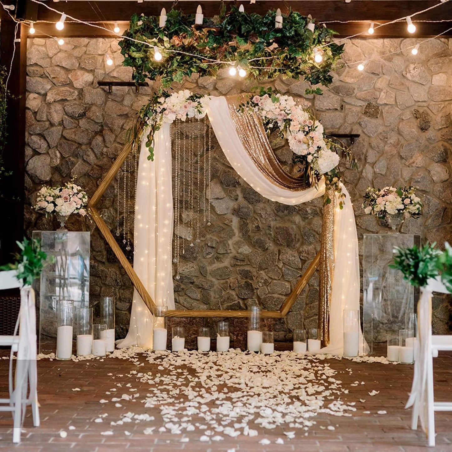 ocharzy 1000pcs Rose Petals Artificial Silk Flower Rose Petals for Wedding Decorations,Romantic Night,Valentine's Day, Parties,Events(Separated, Cream White)