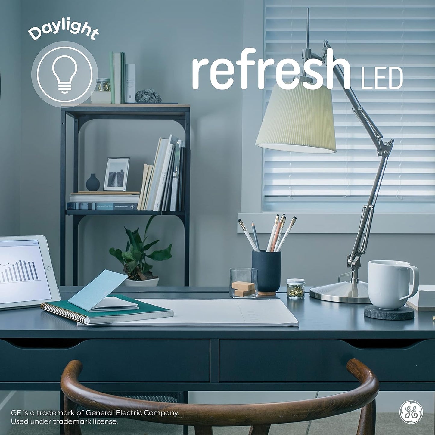 GE Refresh LED Light Bulbs, 60 Watt, Daylight, G25 Globe Bulbs, Clear, Medium Base 3 Count, (6 Pack)