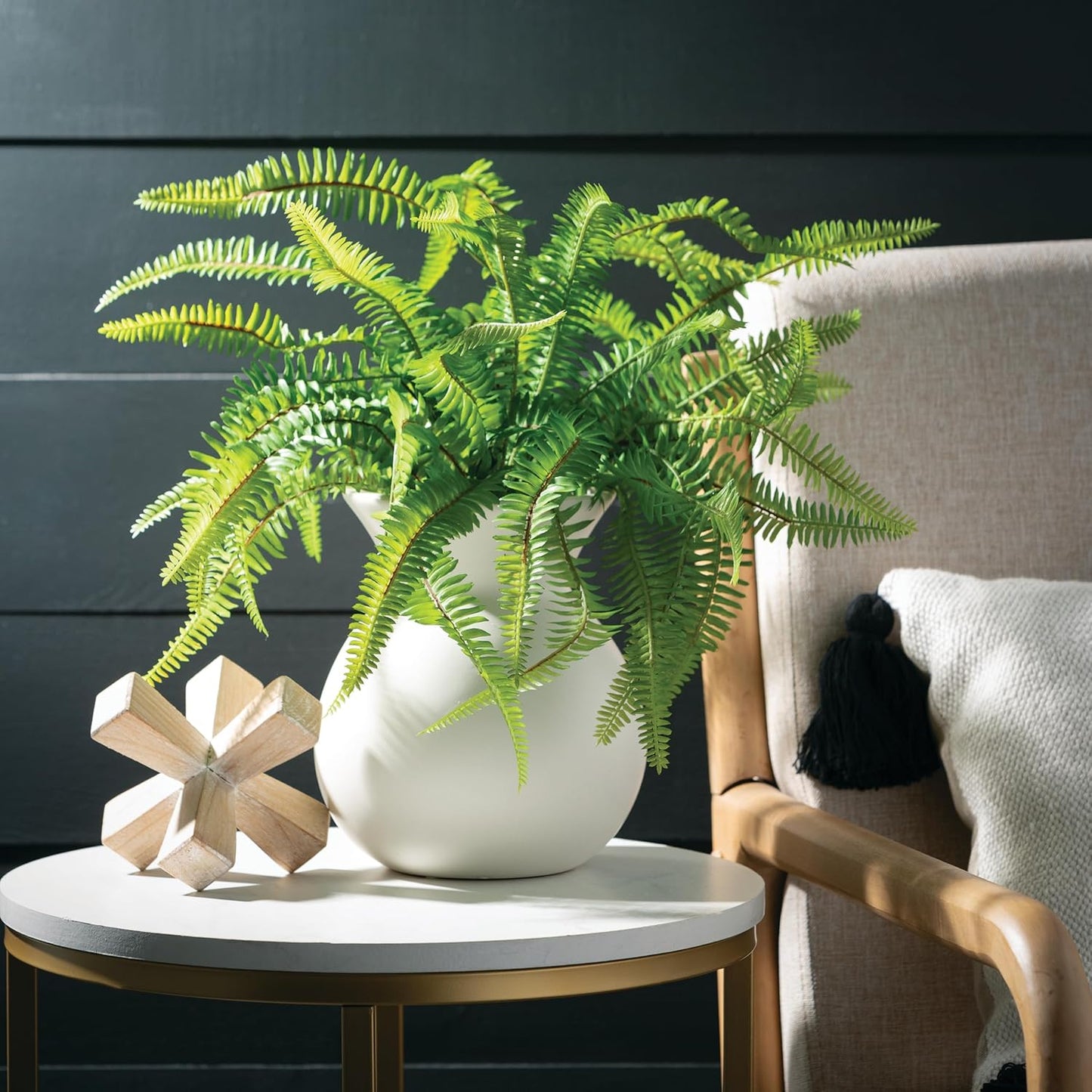 Sullivans White Ceramic Flower Vase, Modern Home Decor Vases for Flowers Centerpiece, Mantle, Tabletop Accent Kitchen Table, Living Room, and Office Decor (CM3142)